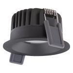 Ledvance LED Spot Fix Aluminium Zwart 8W 680lm 36D - 930 Warm Wit | Zaagmaat 68mm - IP44 - Beste Kleurweergave - Dimbaar